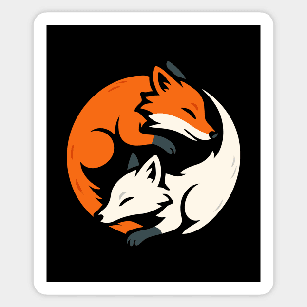 Yin Yang Fox Sticker by CreativeSage